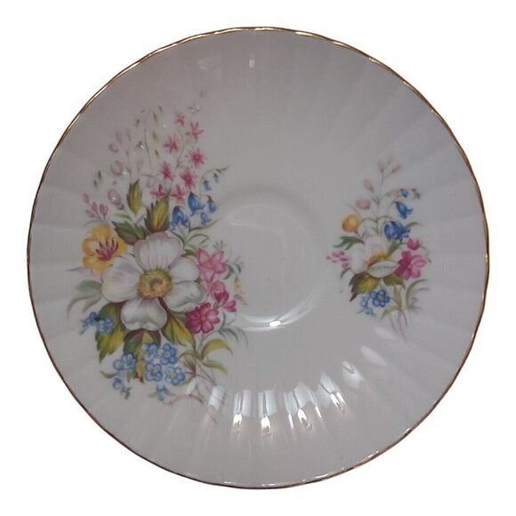 Royal Stafford Bone China Floral Saucer with Gold Rim – Made in England, 1960 - Picture 2 of 4
